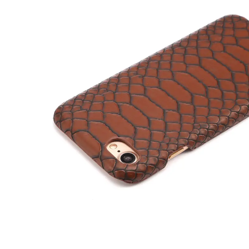 Aoweziic Luxury Snake Lizard Pattern PU Leather Hard Back Cover Case For iPhone X XS MAX XR 7P 6 6S 8 Plus 5S SE Phone Cases DIY
