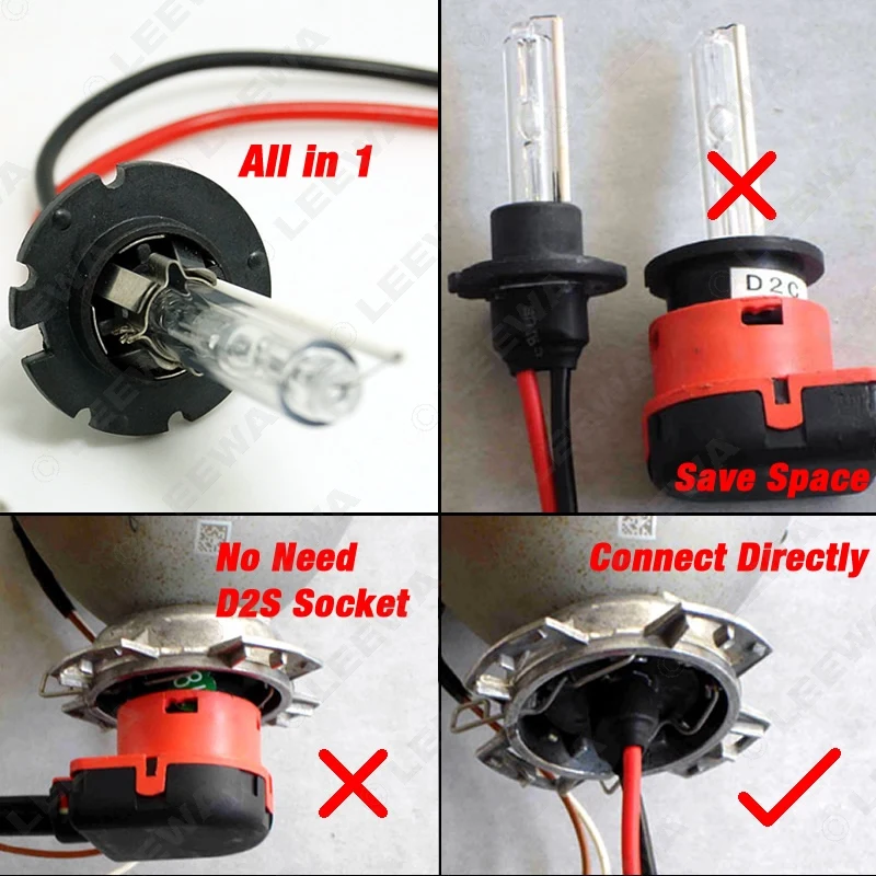 LEEWA 2 шт. 35 Вт D2H HID ксеноновые лампы совместимы с D2S/D2R/D2C/D4S для модернизации# CA4489
