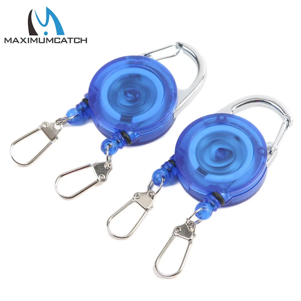 

Maximumcatch 2pcs/lot High Quality Fly Fishing Zinger Retractor Blue Color Hook Up Zinger AD050 Fly Fishing Accessory
