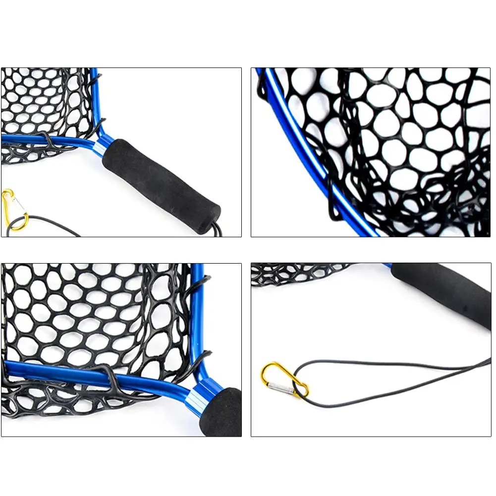 Алюминиевая москитная сетка для ловли нахлыстом, синяя мягкая резиновая ручка, Эва ручка, рыболовные сети, рыболовные снасти, форель, каяк, Boat3