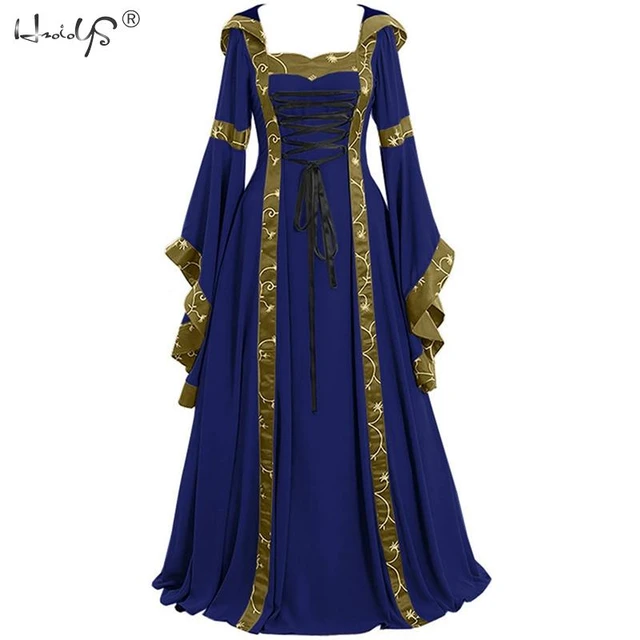 Vestido Medieval renacentista para mujer, traje Victoriano de bruja, Vestido  de manga larga irlandés sobre el suelo de lujo, Cosplay Vintage, fiesta de  Halloween - AliExpress