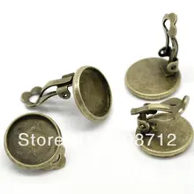 Бронзовый тон 10 мм плоский зажим для застежки для сережек, серьги, серьги