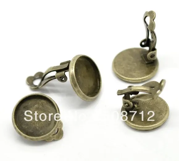 

Free shipping!!! Bronze tone 10mm Flat Pad Clip On Earring Findings,Earring Base ,Earrings Post