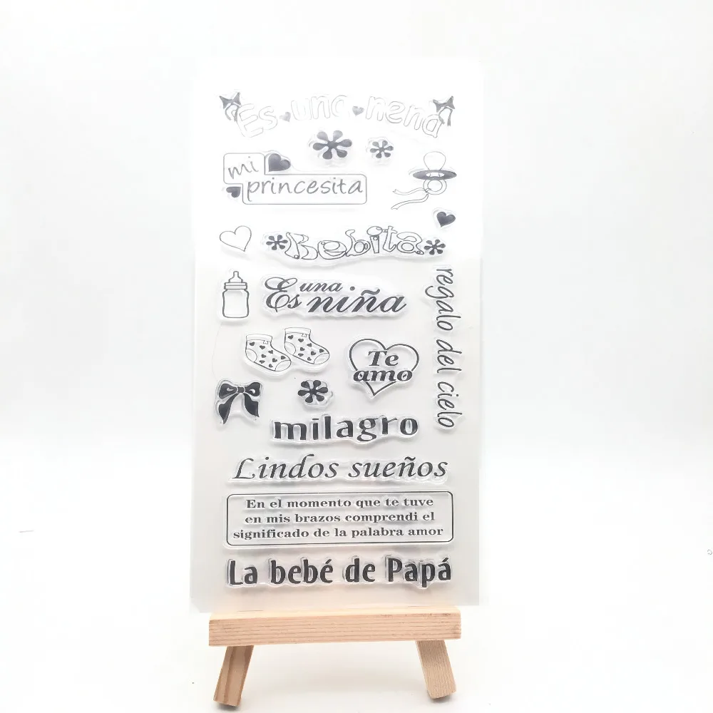 

Spanish words Transparent Clear Silicone Stamp/Seal for DIY scrapbooking/photo album Decorative clear stamp sheets