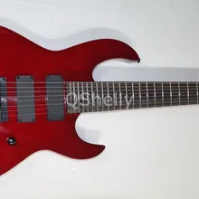 Наивысшего качества QShelly пользовательский Красный 8 строк шея через черного цвета в стиле джаз пикап 24 Лады электрогитара Музыкальные инструменты магазин