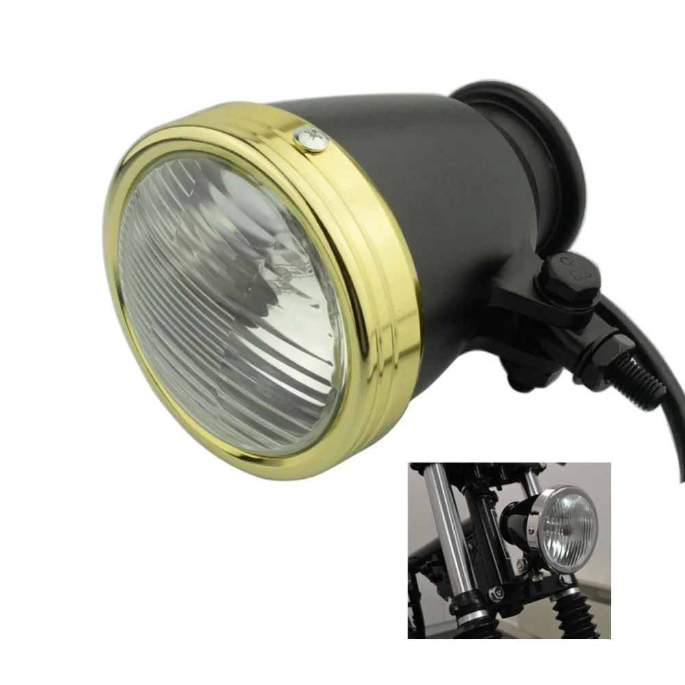 Motorcycle H4 12V Bottom Moun Retro Headlight Lamp Clear Glass For Harley Dyna Softail Sportster 1200 Bobber Chopper Cafe Racer |