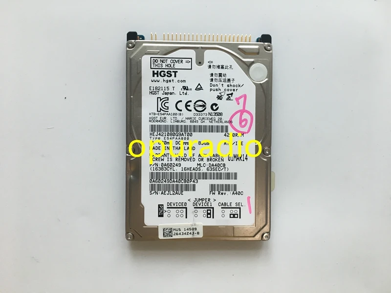 2,5 дюймовый жесткий диск HEJ421080G9AT00 диск 80 GB 5 V 600mA 4260 RPM для автомобильных DVD gps аудио систем