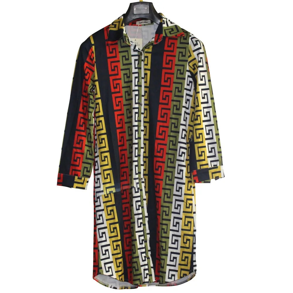 

Tilapia 2017 summer new long women shirt plaid print big size ankara style fashion femme blouse Tdress