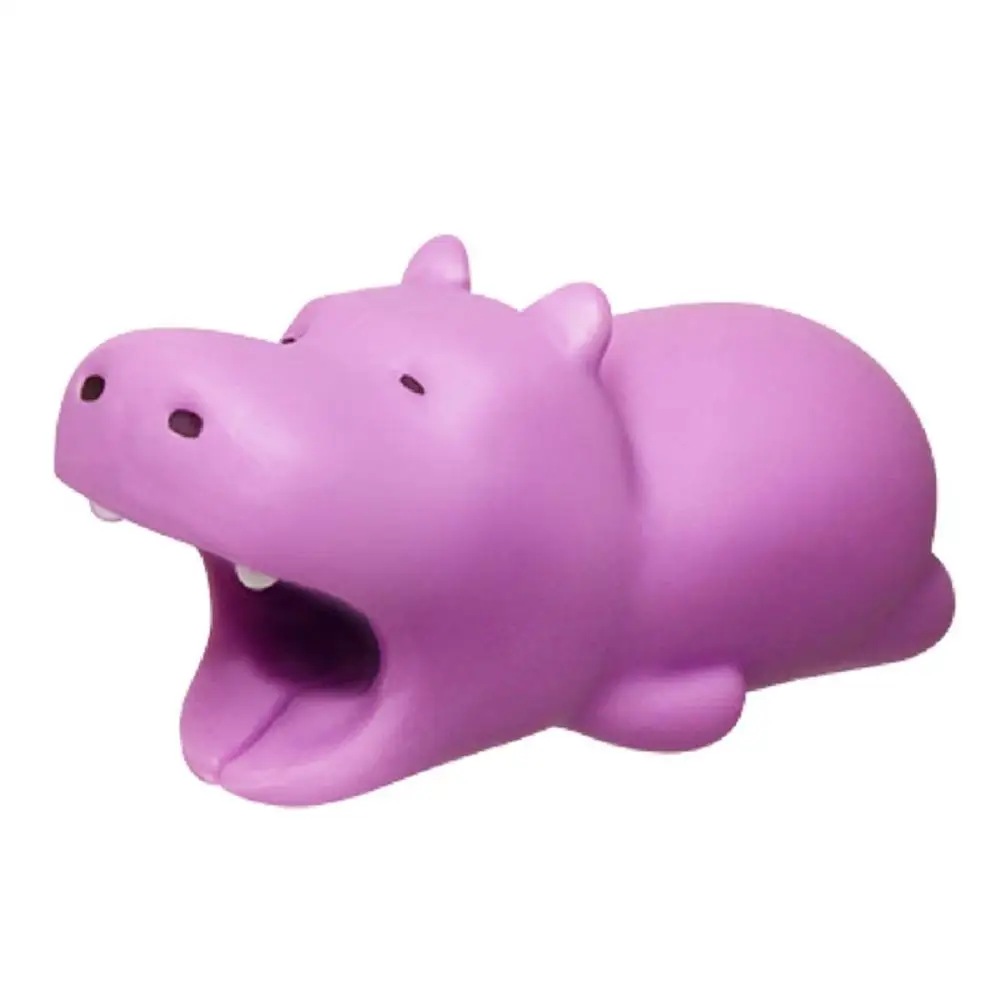Защита кабеля для iPhone, зарядное устройство, USB держатель для сматывания кабеля, аксессуар, органайзер, Милая модель куклы в виде животного, забавная Прямая поставка - Цвет: Hippopotamus