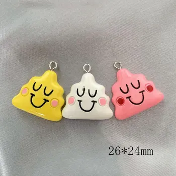 

50PCS Resin Mixed Color Smile Face Clouds Pendant DIY Accessories Charms Handmade Necklace Keychains Earrings