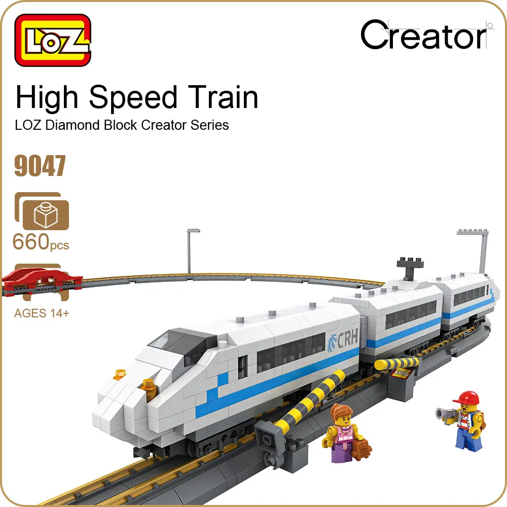 

LOZ Diamond Blocks Education High Speed Train Track Toy Model Electric Building Blocks Creator Bricks Railway Subway DIY 9047