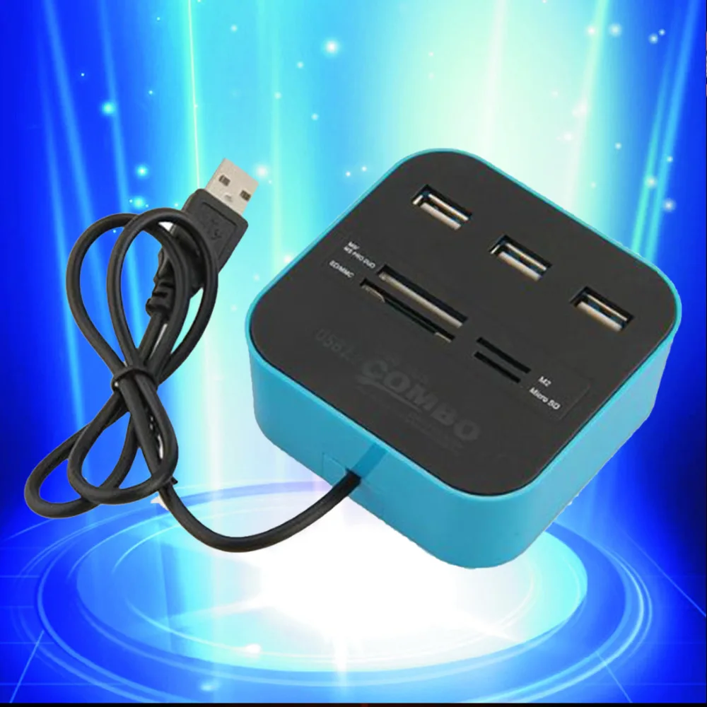 3 Ports USB Hub High Speed Usb 2.0 HUB With Multi card Reader Combo