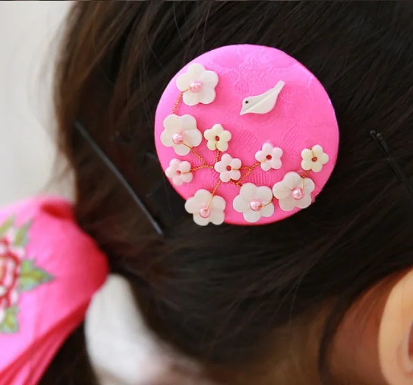 Imported Korean Hanbok Costume Accessories Little Girl s Cute Sweet Side Hair Pins BB Pins Hair