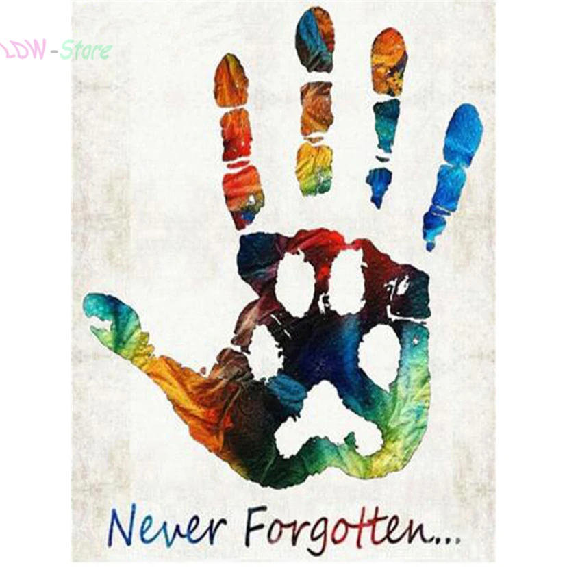 Never forgotten Hand 5D DIY embroidery diamond painting Cross Stitch full drill Rhinestone mosaic home decoration gift WG483 | Дом и сад