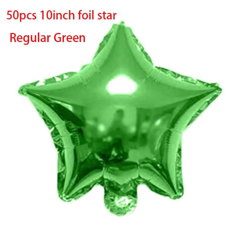 50pcs Aluminum film metal star helium balloon Foil Ballons Wedding Baby shower Birthday Party Decoration Baloons S7XZ - Цвет: Green stars