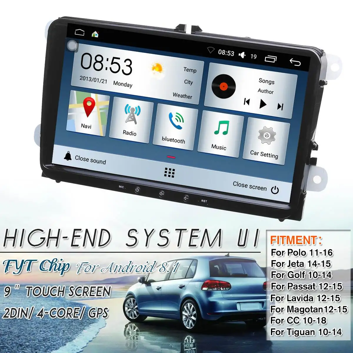 Perfect 4Core 9"GPS Navigation Car Multimedia Player Android 8.1 Auto Radio For Skoda Seat for VW Wifi 4G FM Stereo High-end UI System 3 Perfect 4Core 9"GPS Navigation Car Multimedia Player Android 8.1 Auto Radio For Skoda Seat for VW Wifi 4G FM Stereo High-end UI System 3