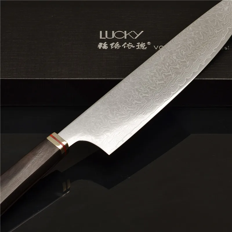 Кухонный нож шеф повара из японской дамасской стали VG10 супер острый для мяса