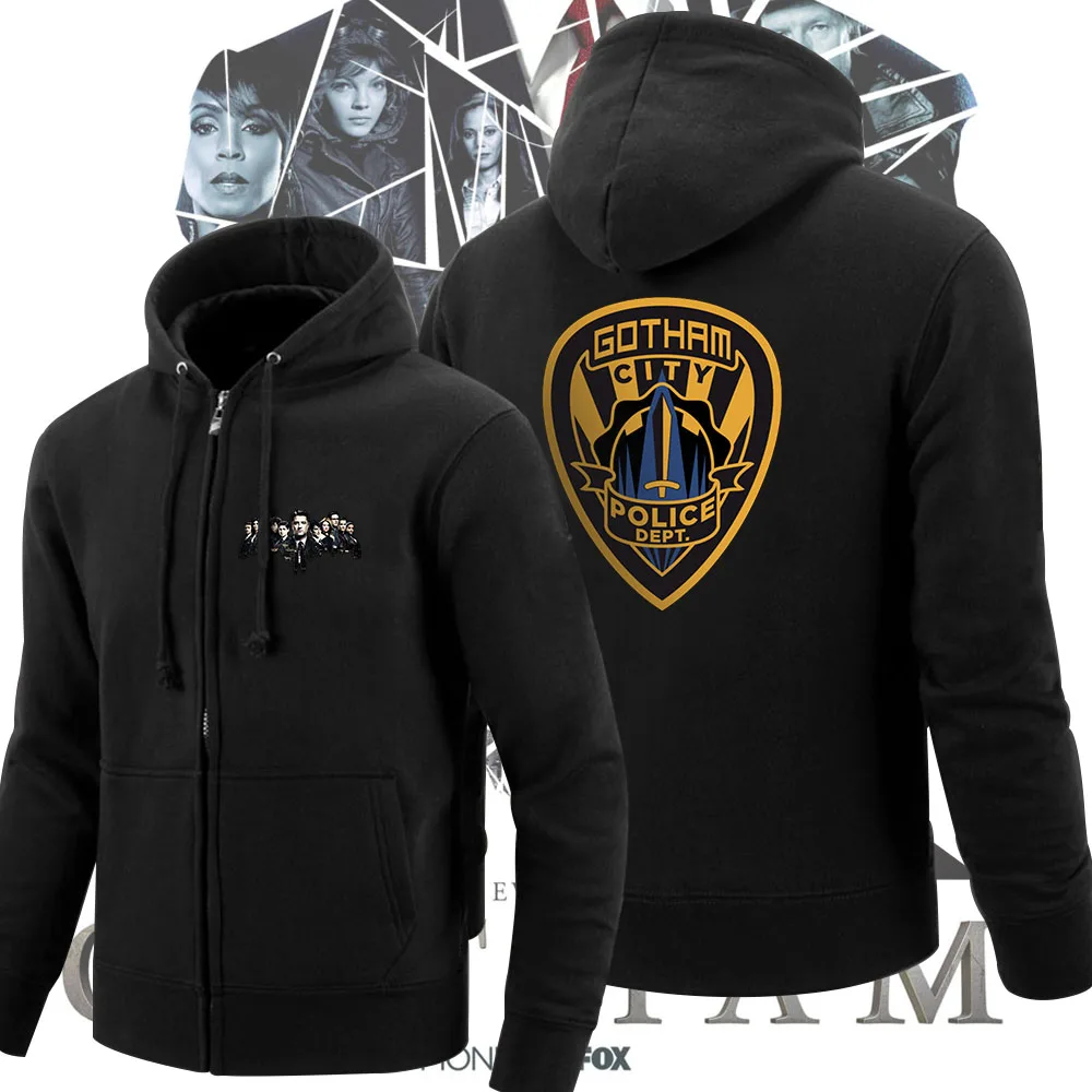 Giancomics Америка ТВ Gotham Crewnecks Толстовка свитер костюм верхняя одежда Теплый черный с