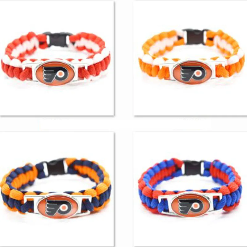 2018 New Hockey Bracelet NHL Philadelphia Flyers Charm Braided Bracelet