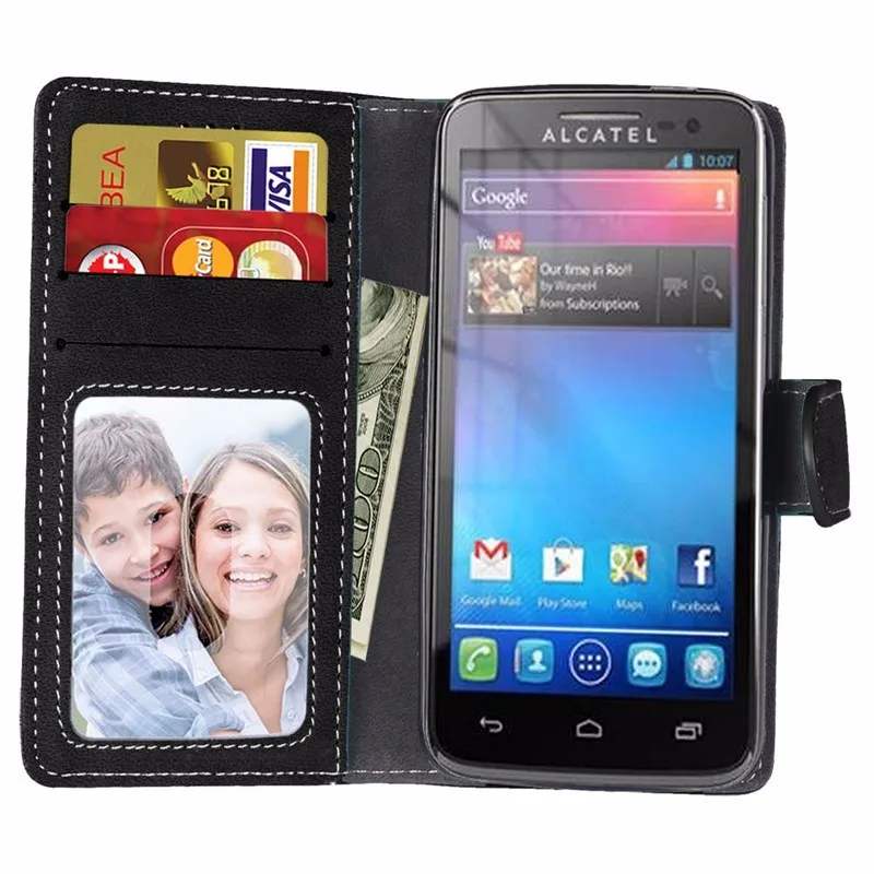 Wallet PU Leather Back Cover Phone Case For Alcatel One Touch Pixi 3 4.5 inch 4027N 4027D 4027X 4028a 5017D 5019D Case Flip Bag (10)