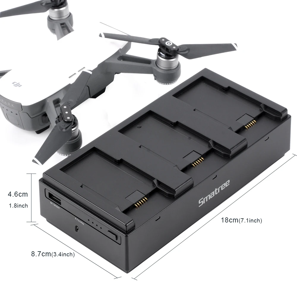 Smatree портативное зарядное устройство зарядная станция для DJI Spark батарея 92Wh Зарядка 3 летные батареи Быстрая зарядка для Ipad