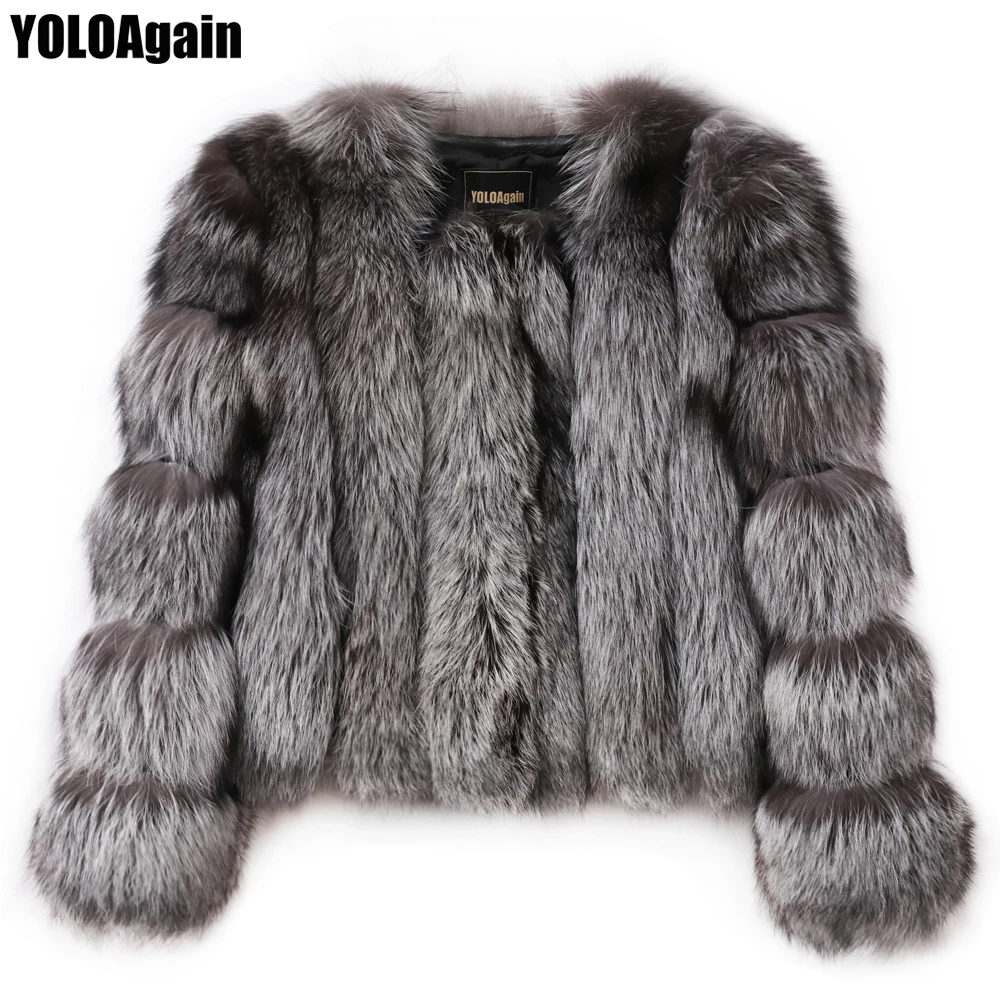 

8 Colors YOLOAgain women real fox fur jacket lady soft natural fox fur coat