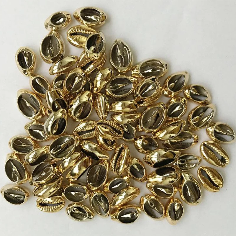 Золотистые/Серебристые бусины в форме ракушек cowrie для изготовления Золотистые/Серебристые бусины в форме ракушек cowrie для изготовления