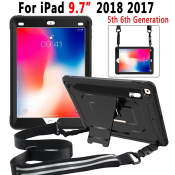

Shockproof Drop Resistance Case for Apple iPad 9.7 2018 2017 5th 6th Generation Cover Funda Hand Shoulder Strap Pencil Bag