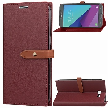 

Ultra Thin Slim PU Leather Magnet Stand Wallet Credit Card Holder Drop Proof Cover For Samsung Galaxy J5 J530 (2017) Flip Case