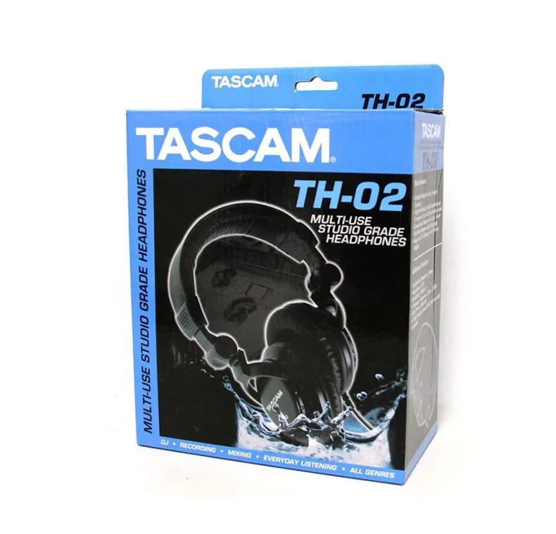 Tascam TH-02 закрытые задние студийные наушники черные с мягким оголовьем и амбушюрами студийные наушники с монитором для записи
