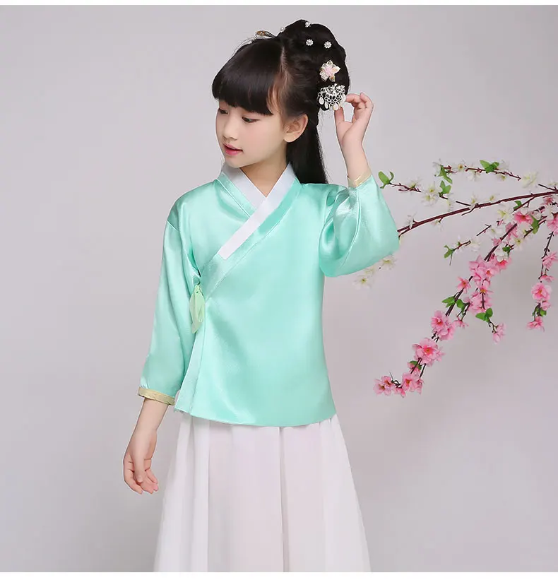 Дети Китайский традиционный костюм Наряд принцессы для девочек Дети Hanfu топ + юбка для девочек китайский фильм одежда партия Косплэй 18