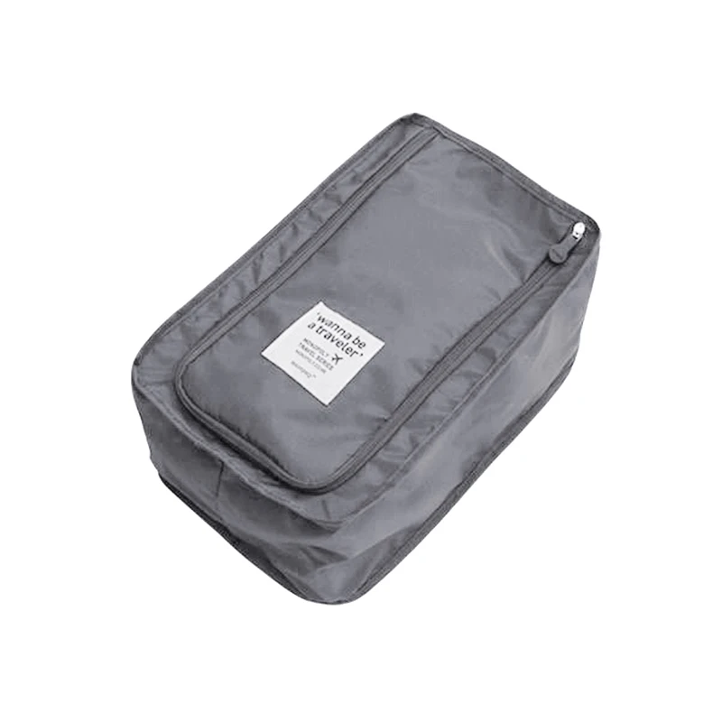 Дорожная портативная водонепроницаемая сумка для обуви, органайзер, сумка для хранения, карман, упаковочные кубики, ручка, нейлоновая сумка на молнии, аксессуары для путешествий - Цвет: Серый