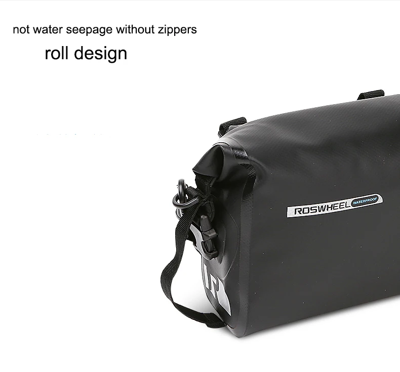 Flash Deal ROSWHEEL DRY 3L Cycling Bike Bicycle Handlebar Front Basket PVC Full Waterproof Bags Bike Accessories Cycle Pannier Pouch 7