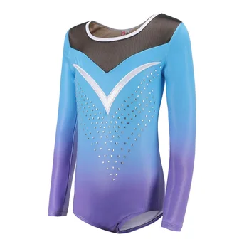 

Children's Ballet Gymnastics Suit Dance Practice Clothes Dance Clothes Girls Long Sleeve Diamond Pattern Body Suit