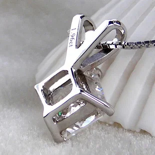 Мода 2CT sona искусственный камень ожерелье Свадебная подвеска, ожерелье для женщин, цепочка из стерлингового серебра