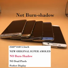 Без ожога-тени супер AMOLED дисплей для samsung Galaxy S7 Edge G935 G935F G935FD ЖК с рамкой дигитайзер сенсорный экран