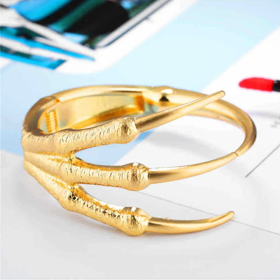 Скелет Руки Коготь Браслет для Для женщин jewelry Античное золото оптом челнока панк