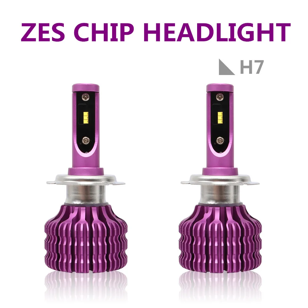 

DIC 2pcs ZES Chip LED H11 H7 LED H4 Hi/Lo Car Light 16000LM 100W H1 H3 9005 HB3 9006 HB4 Fog Headlight Auto Car Styling 6500K