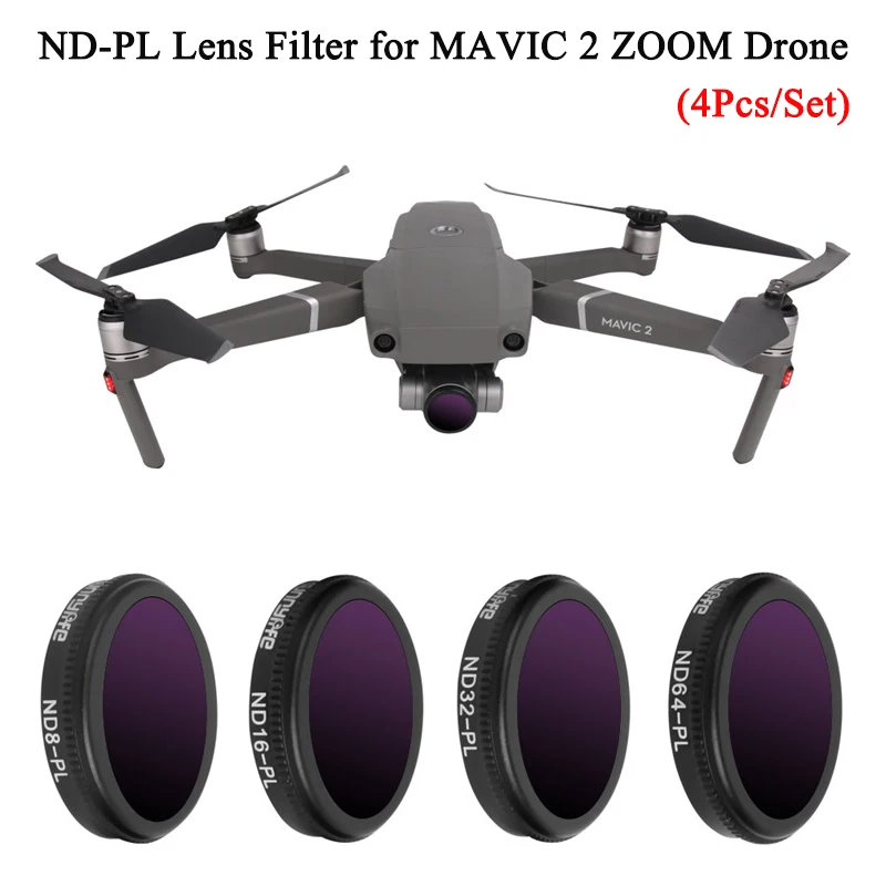 

4pcs/set ND8-PL ND16-PL ND32-PL ND64-PL Lens Filter for DJI MAVIC 2 ZOOM Drone