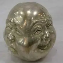 Украшение из латуни редкий сбор из Тибетского буддийского редкого китайского Тибета 4 лица статуя головы Будды свадьбы