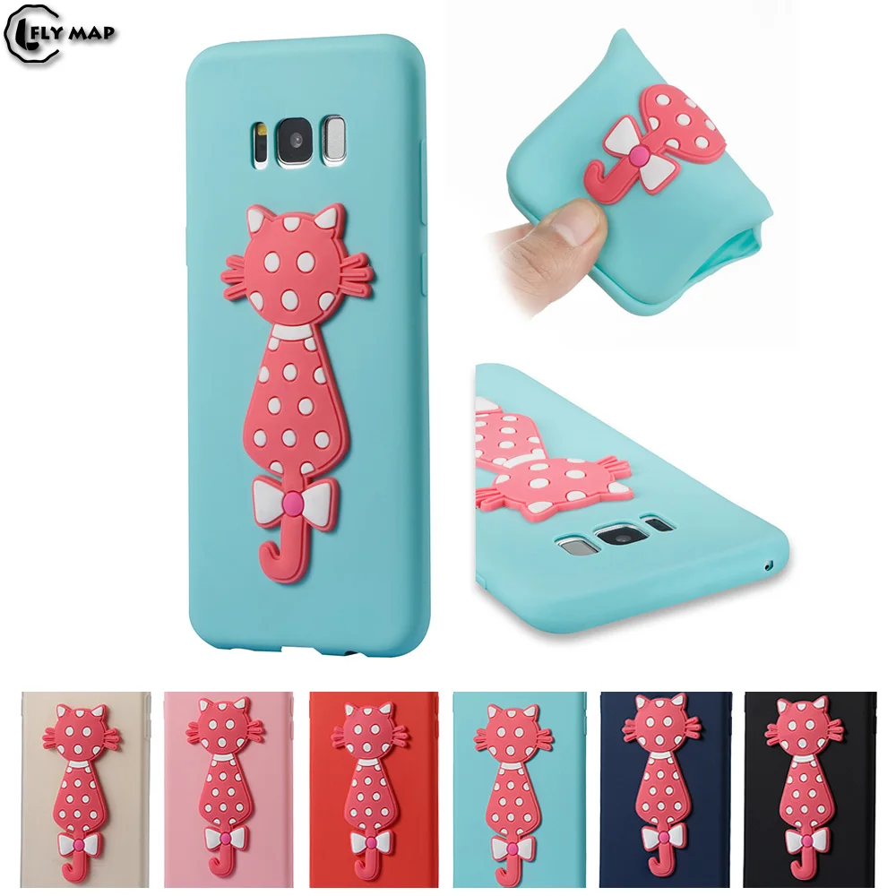 Cute Cat Case for Samsung Galaxy S8 Plus G955F G955FD TPU Soft Silicone Phone Cover for Samsung S 8 Plus SM-G955F SM-G955FD Bag