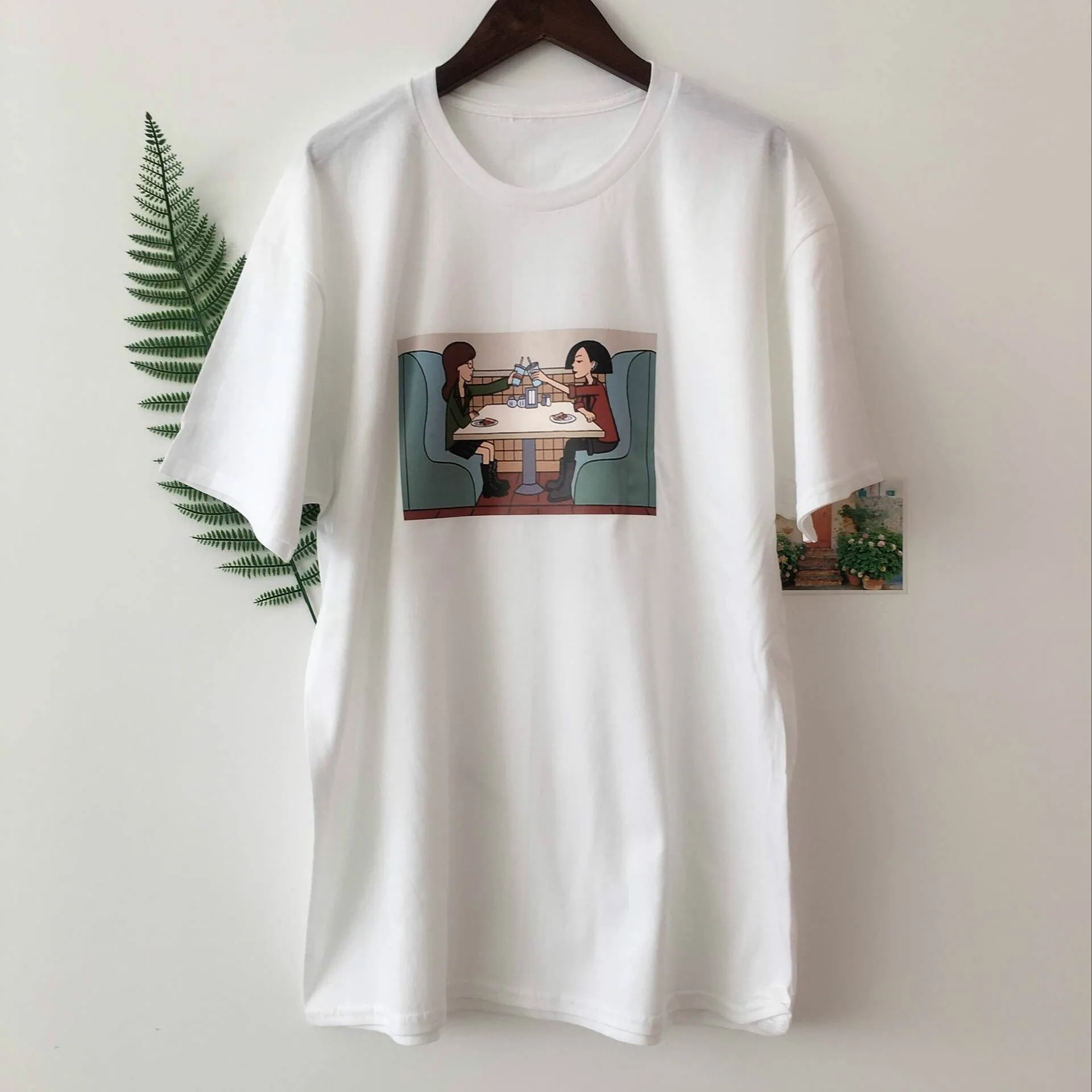 

Fashionshow-JF 1pcs Eww Feeling Women T Shirt Daria MTV Unisex Tumblr Fashion Graphic Tee Grunge Casual Grey Tee