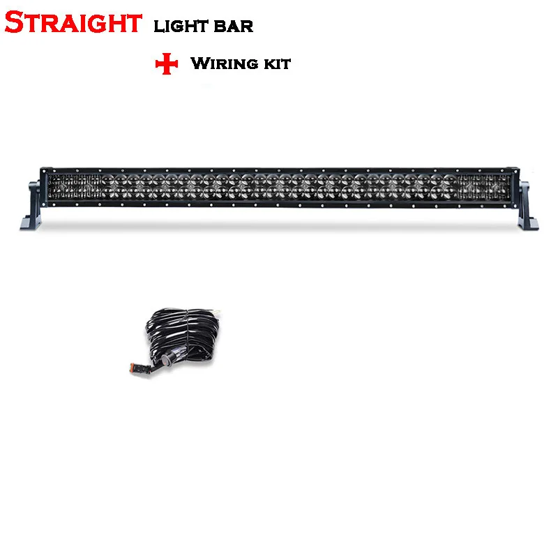 5D 42 дюймов прямой/изогнутый внедорожный светодиодный светильник 400 Вт комбинированный луч светодиодный рабочий светильник для джипа автомобиля грузовика 4x4 ATV 4WD SUV - Цвет: Straight bar wire