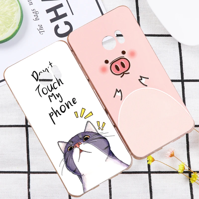 

ShuiCaoRen Shockproof Silicone Case For HTC one M10 Cute Cartoon Cat Pig Phone Cover Bag For HTC 10 Cases