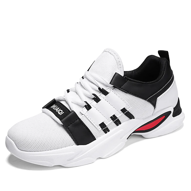 Prikol Элитный бренд Street Для мужчин теннисные туфли летние спортивные носимых высокое качество Swag Кроссовки Zapatillas дропшиппинг - Цвет: White Black