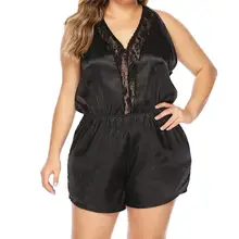 Сна лаунж-Пижама комплект сексуальная ночная рубашка, Для женщин Летняя, модная, с v-образным вырезом, комплект женского белья цельное платье на бретельках кружевное шелковое платье без рукавов