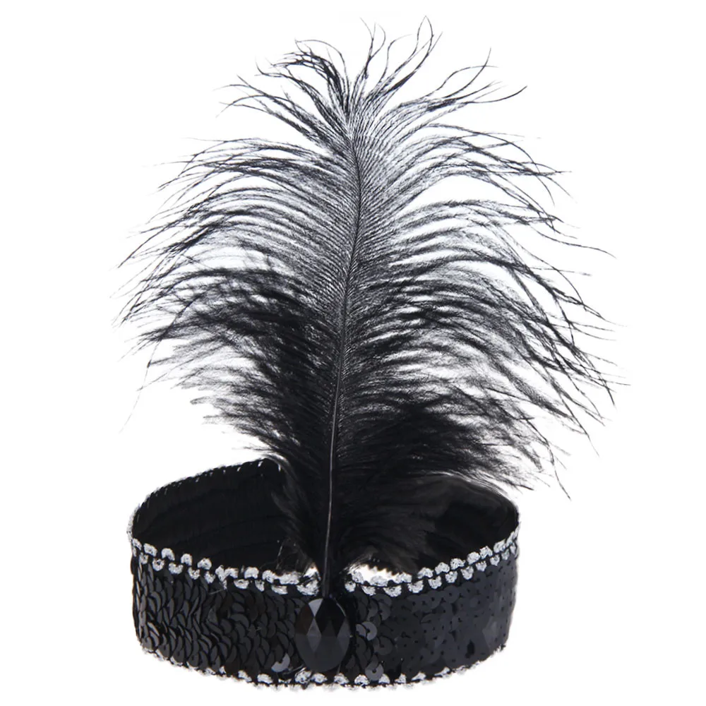 Sequin Flapper Feather Headband