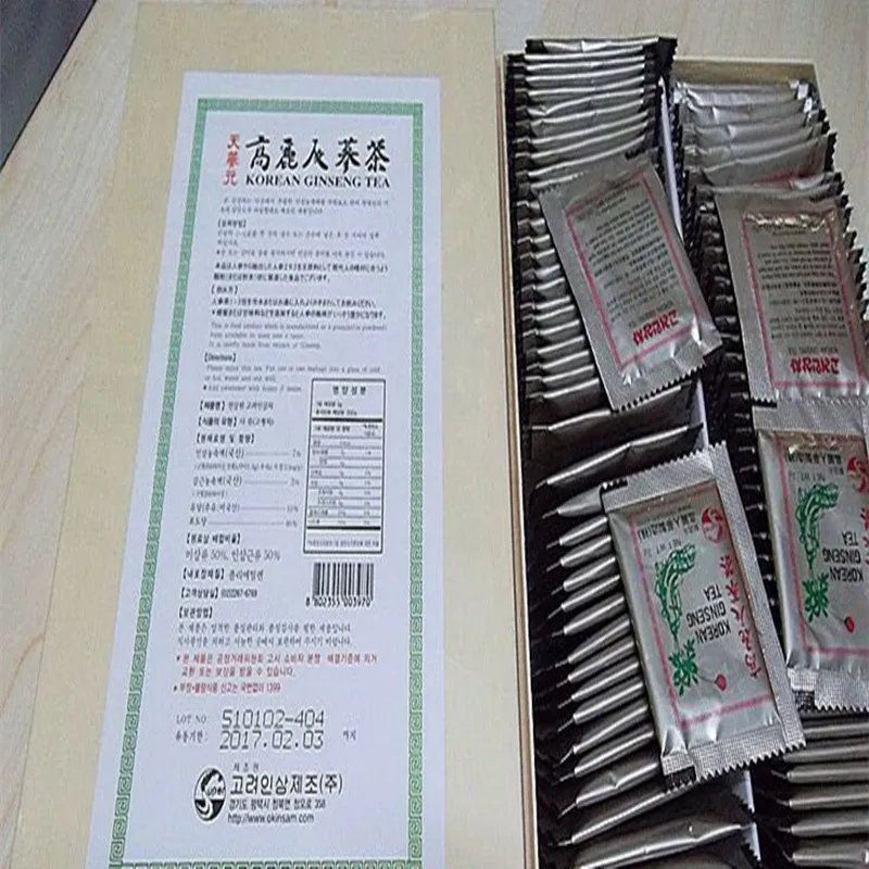 1 box 300g Чай с женьшенем, 1 коробка по 300 гр., 3 г* 100 пакетик, корейский чай с женьшенем, лекарство для снижения артериального давления, бессонницы, акне - Цвет: 1 box 300g