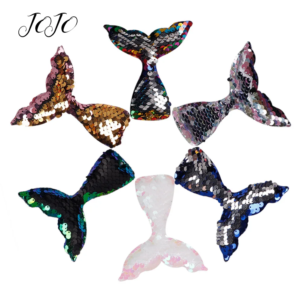 Двусторонние блестящие нашивки JOJO BOWS с рисунком хвоста русалки для рукоделия