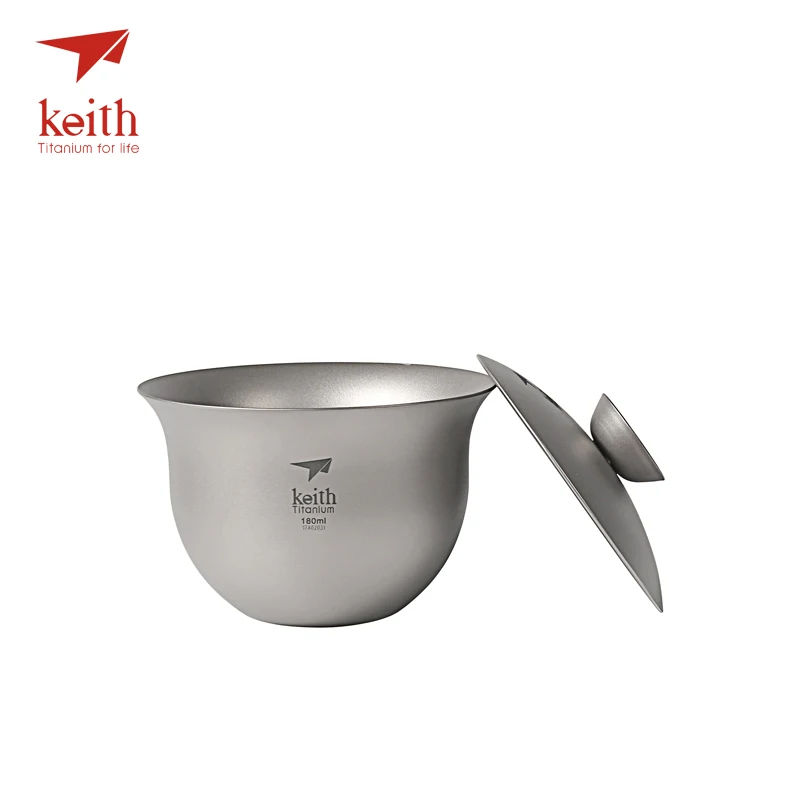 Keith titanio 6 piezas en 1 Kong Fu té portátil al aire libre Camping taza tazas de juego de té chino ultraligero sólo 225g Ti3910